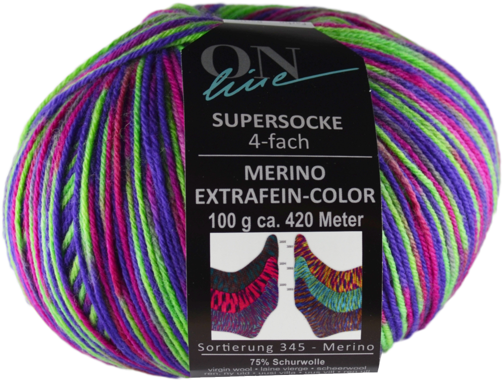 Supersocke 100 Merino Color, 4-fach von ONline 3123