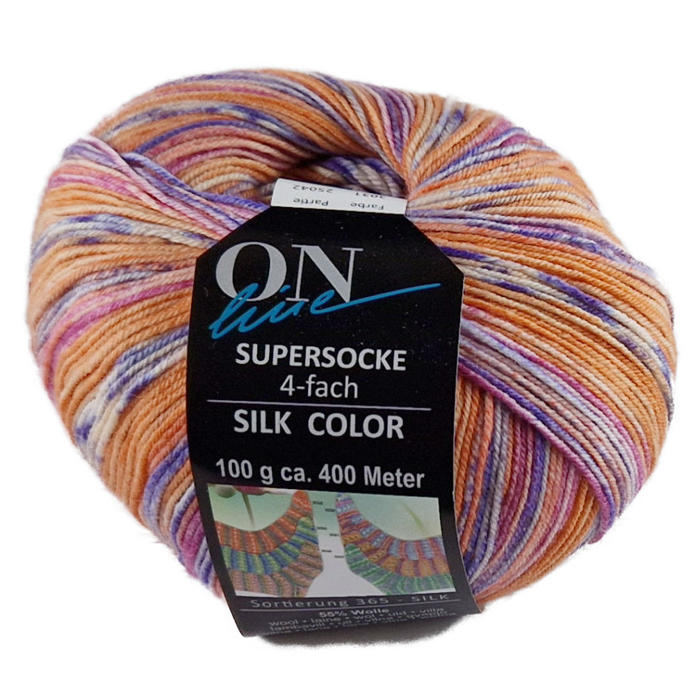 Supersocke 100 Silk Color, 4-fach von ONline Sort 365 - 3031