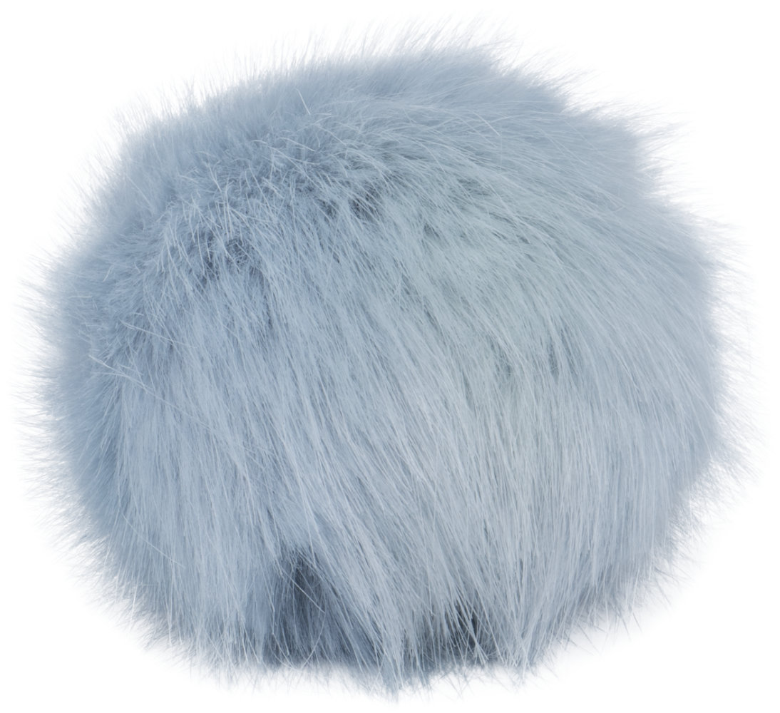 Chinchilla Pompon mit Druckknopf smoke blue