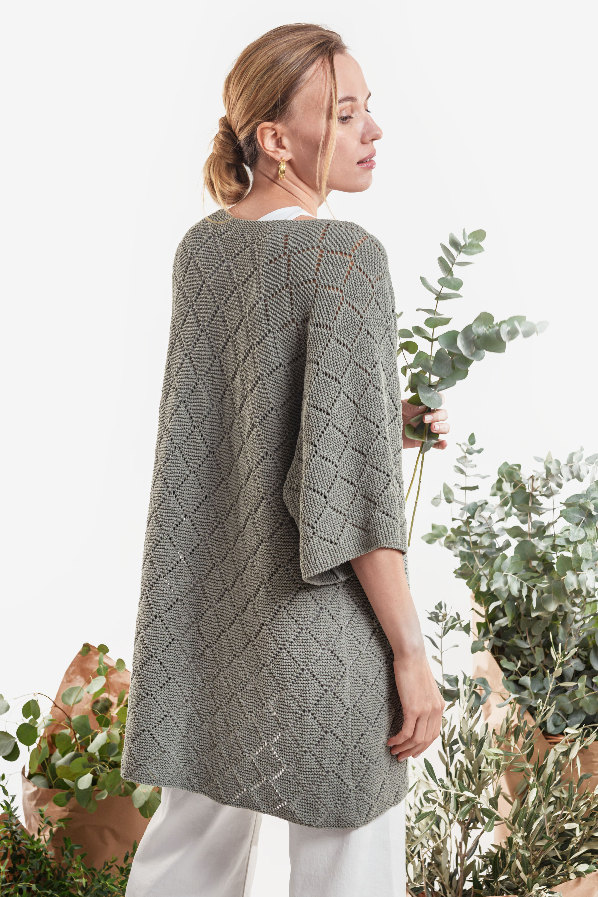 Damen Kimono Eco Vita | Einzelanleitung + Wolle Eco Vita uni | Stricken