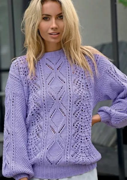 Ajourmix-Pullover | Anleitungsheft | Wolle Sandy Linie 165  | Stricken | ONline