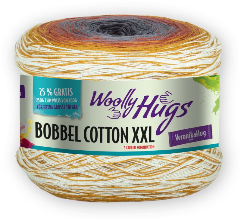 Bobbel Cotton XXL von Woolly Hugs 0611 - lachs / mint / beere