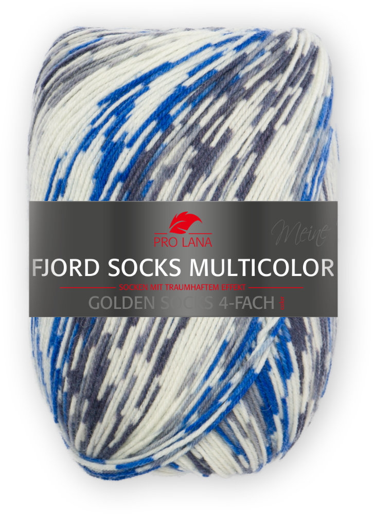 Fjord Socks Multicolor - 4-fach Sockenwolle von Pro Lana 0483 - blau / grau