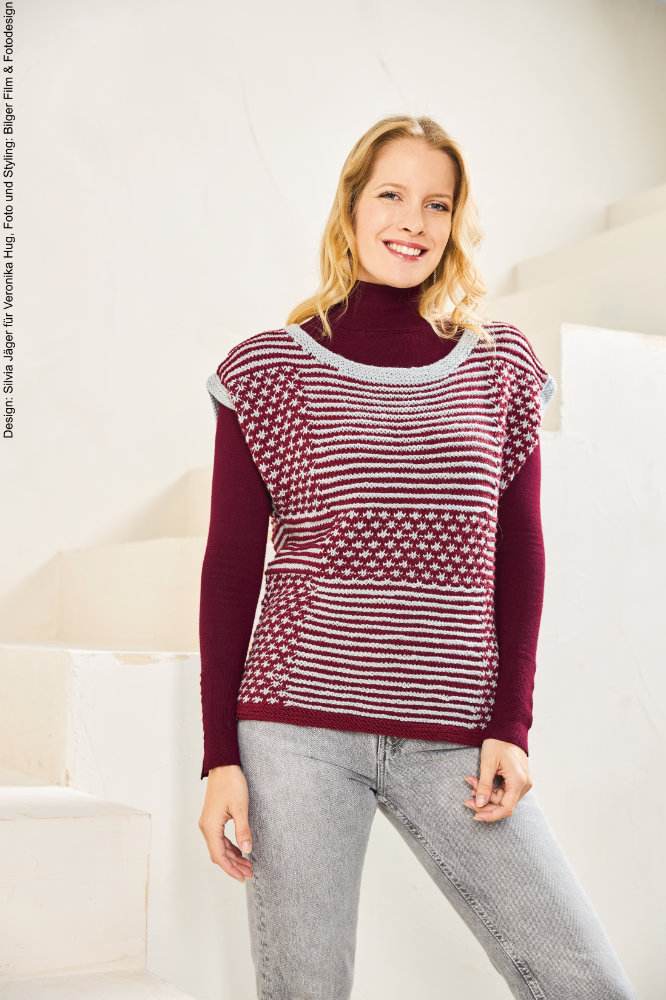 Pullunder Muster-Mix | Anleitungsheft | Wolle Merino Stretch  | Stricken | Veronika Hug, Woolly Hugs, Christophorus Verlag