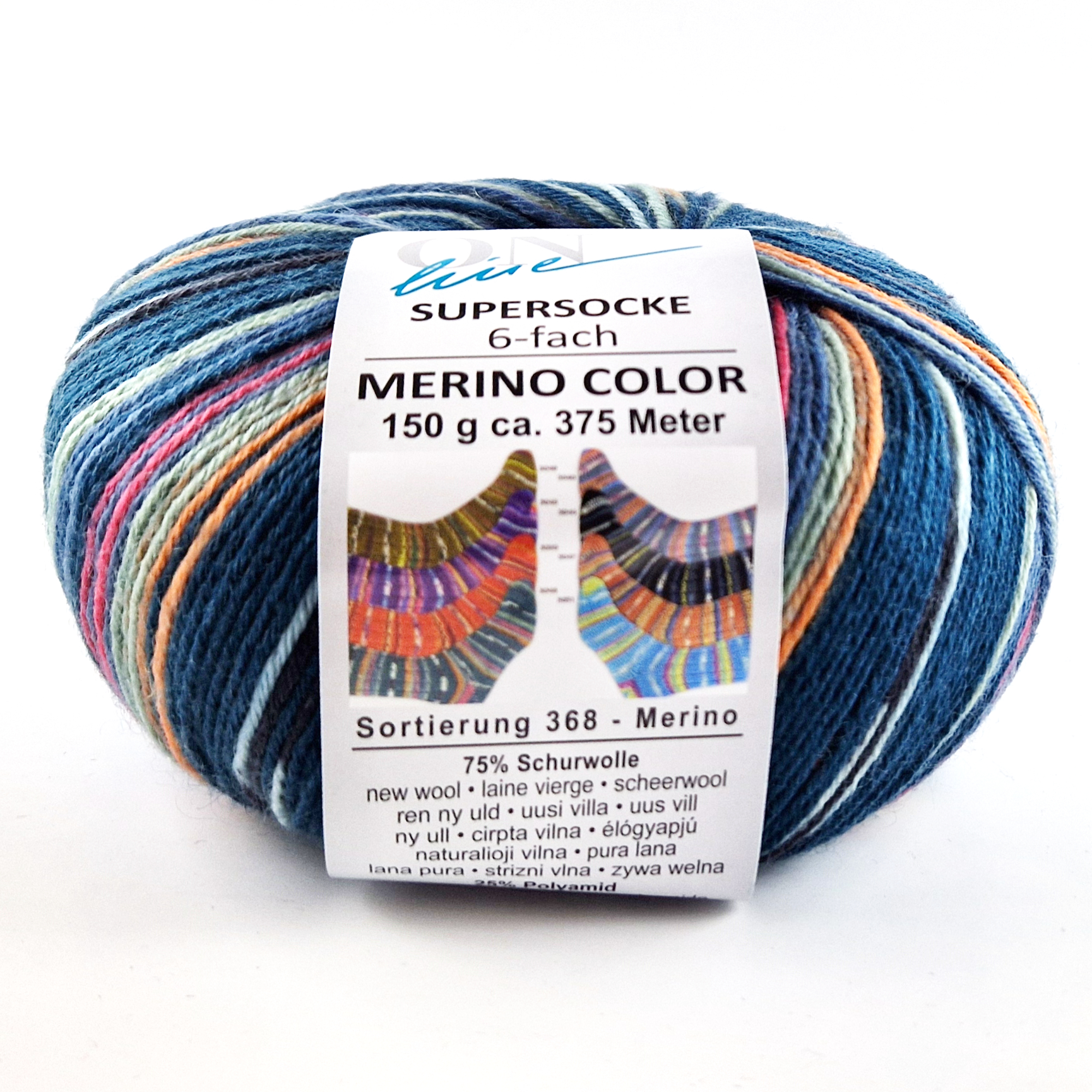 Supersocke 6-fach Merino Color von ONline