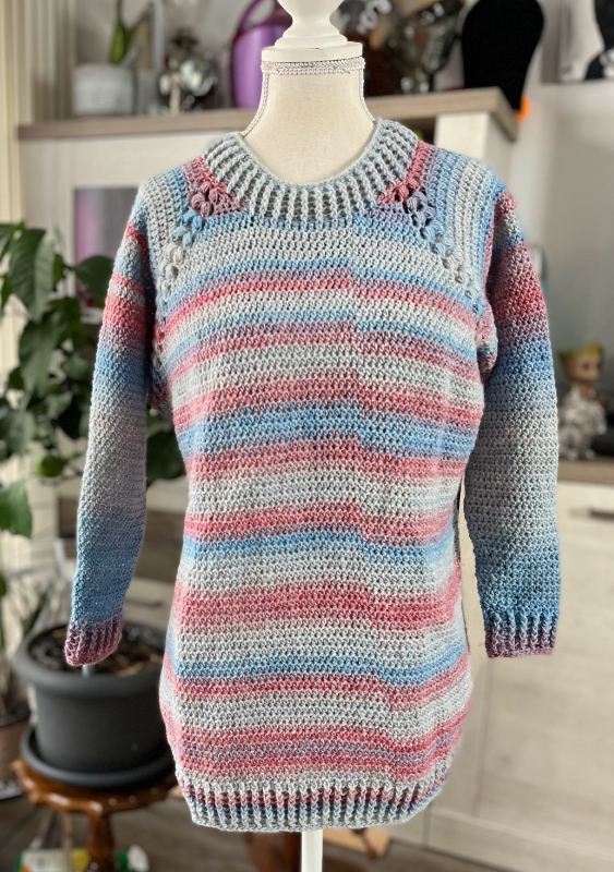 Häkel-Pullover Raglano | Anleitung | Wolle Fano Fino Linie 59  | Häkeln | Sylvie Rasch