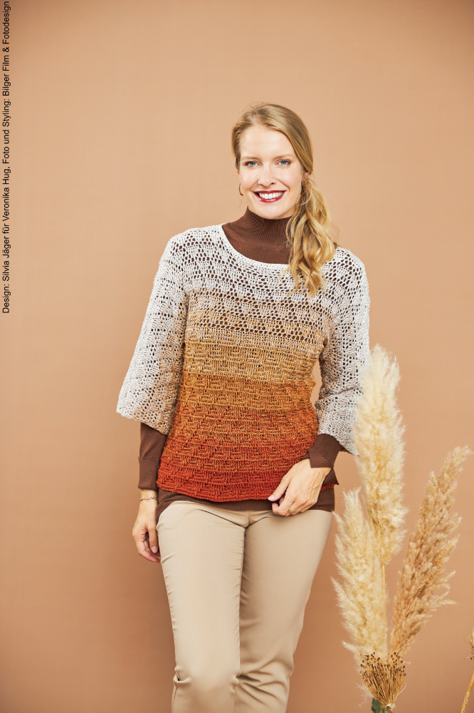 Pulli kleine Pyramiden | Anleitungsheft | Wolle BOBBEL cotton 800m  | Häkeln | Veronika Hug, Woolly Hugs, Christophorus Verlag