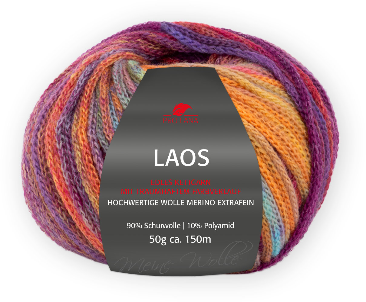 Laos Kettgarn von Pro Lana 0091 - rainbow