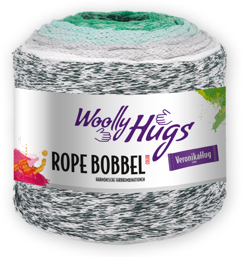 Rope Bobbel von Woolly Hugs 0105 - weiß / mint