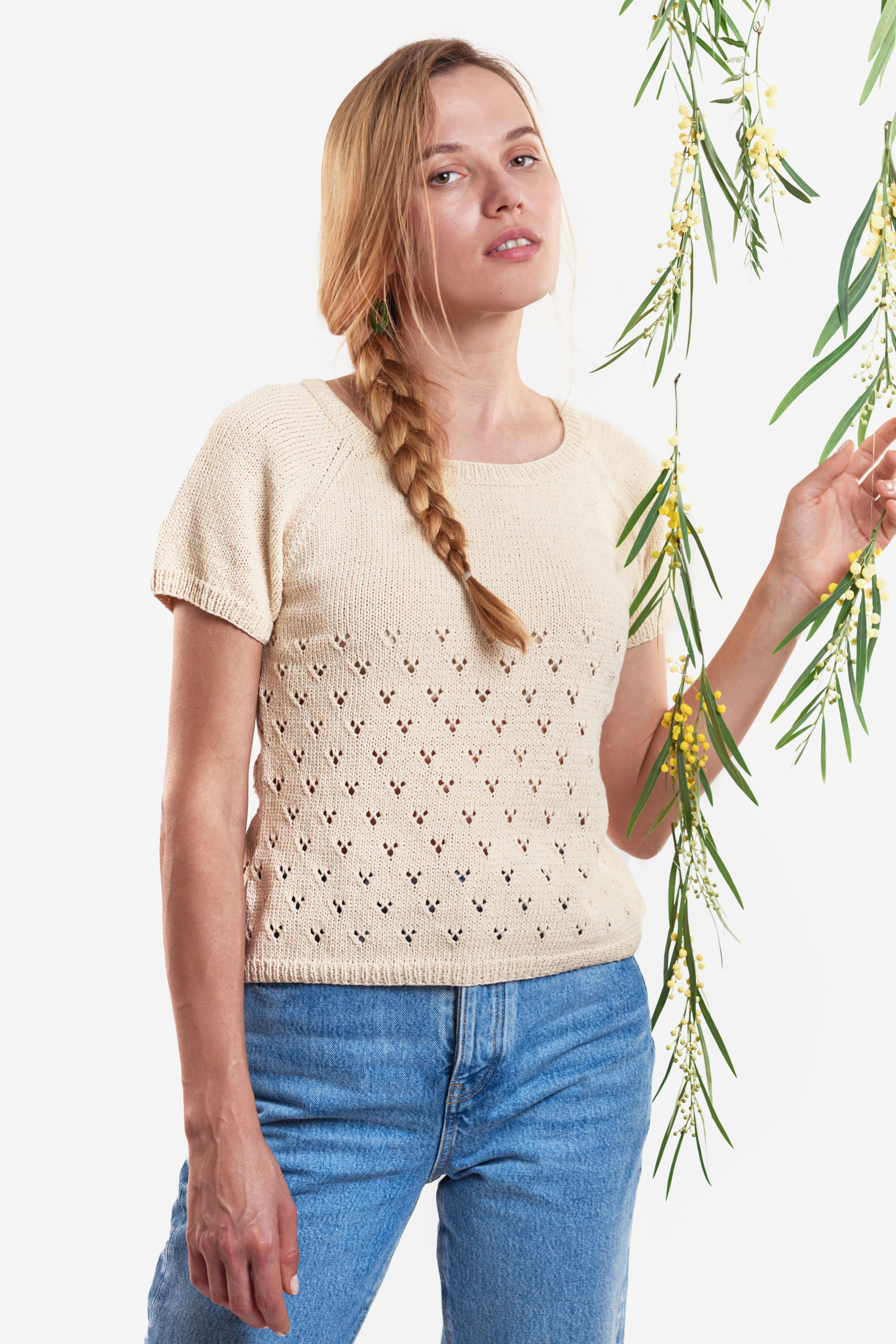 Damen T-Shirt Eco Vita | Einzelanleitung + Wolle Eco Vita uni | Stricken