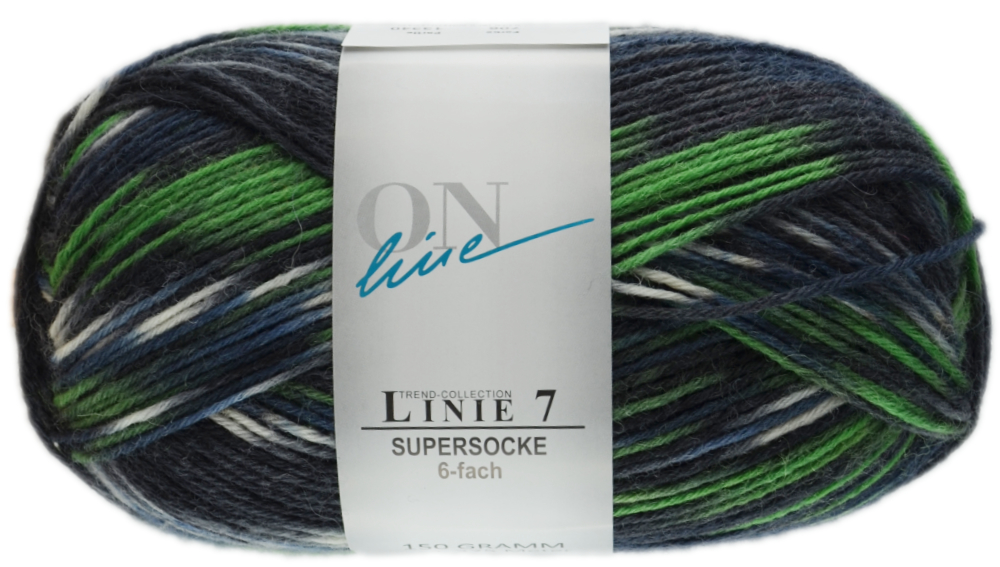 Supersocke 6-fach Linie 7 Color ONline 0706 - schwarz / grün