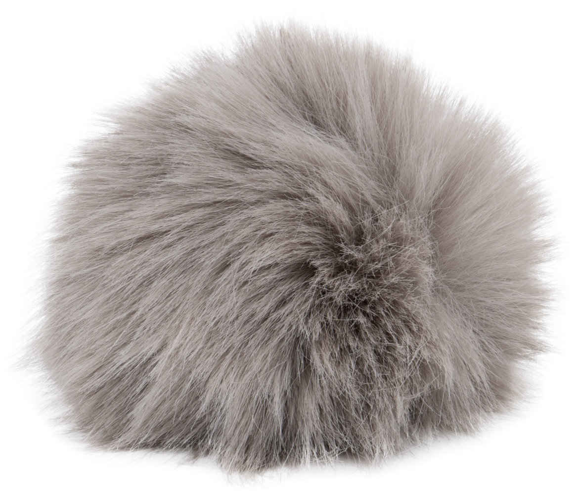 Chinchilla Pompon mit Druckknopf gray