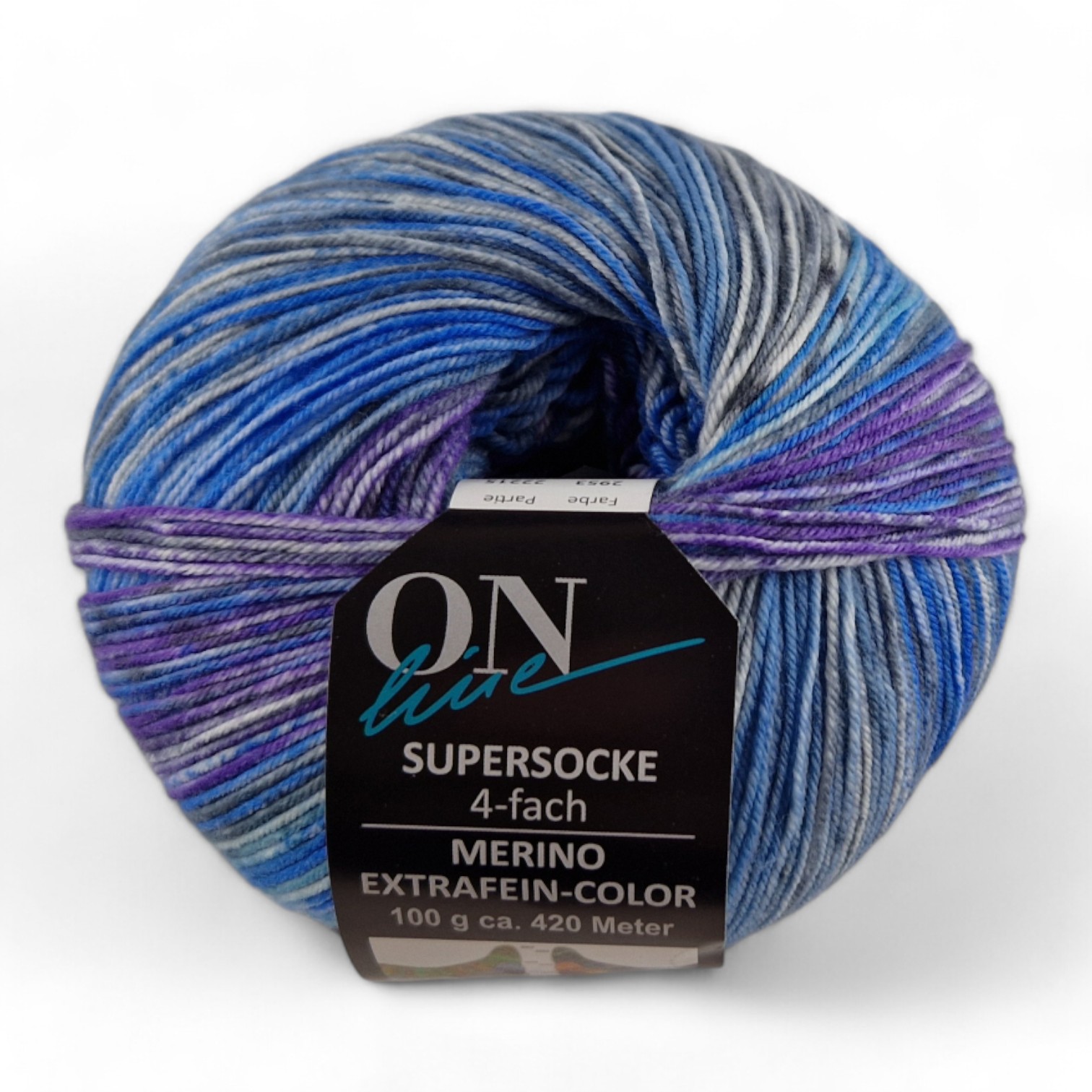 Supersocke Merino Extrafein Color 4-fach von ONline 2953