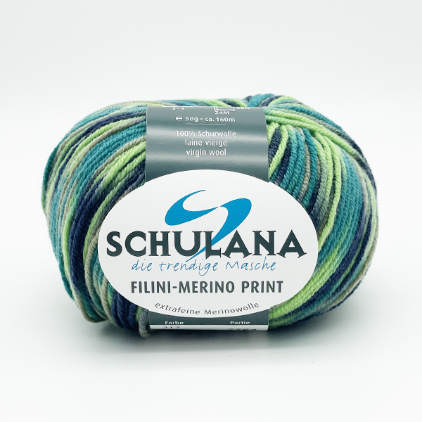 Filini-Merino Print von Schulana 0217 - grün/türkis/blau