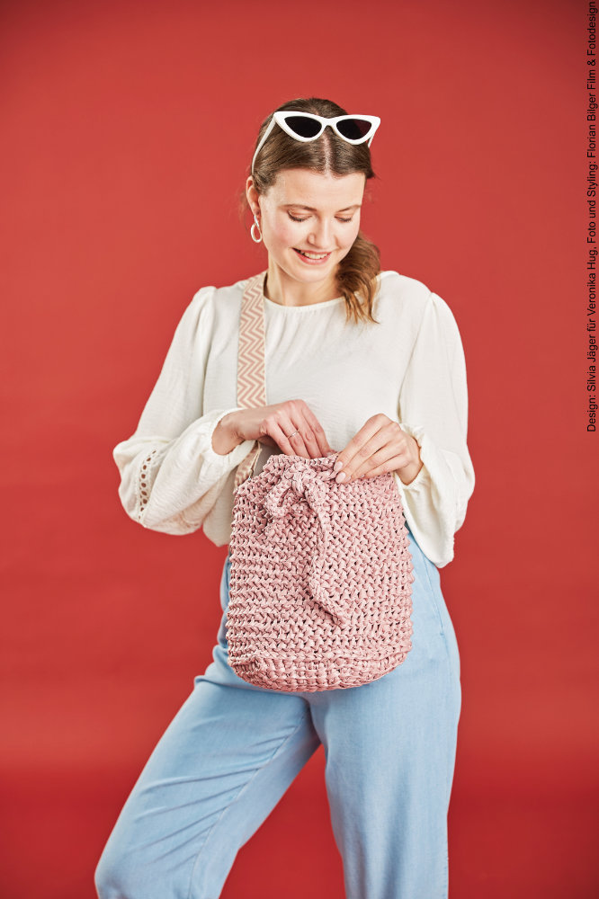 Tasche Elli | Anleitungsheft + Wolle Leder Look  | Stricken | Veronika Hug, Woolly Hugs, Christophorus Verlag