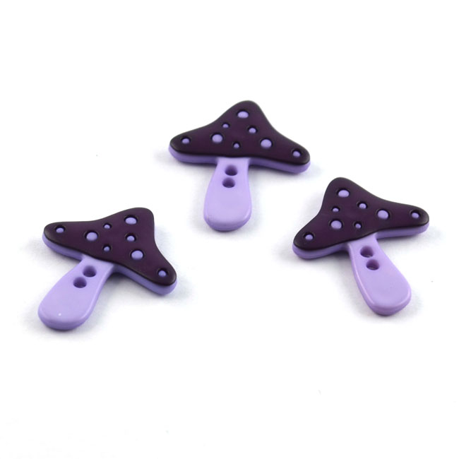 Kinderknopf Fliegenpilz 25 mm aubergine von Dill