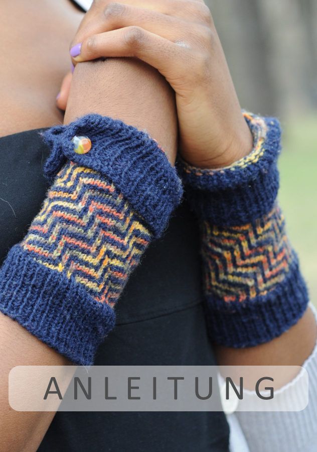 Armstulpen Eschertreppe | Einzelanleitung | Wolle Street Linie 12  | Stricken | Sylvie Rasch