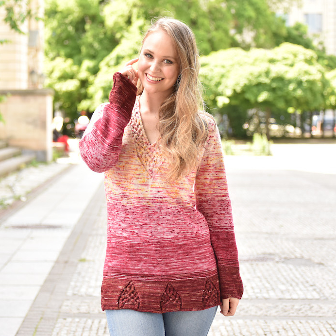 Light up your inner fire - Easy Sweater | Einzelanleitung | Wolle Club Linie 23  | Stricken | Sylvie Rasch