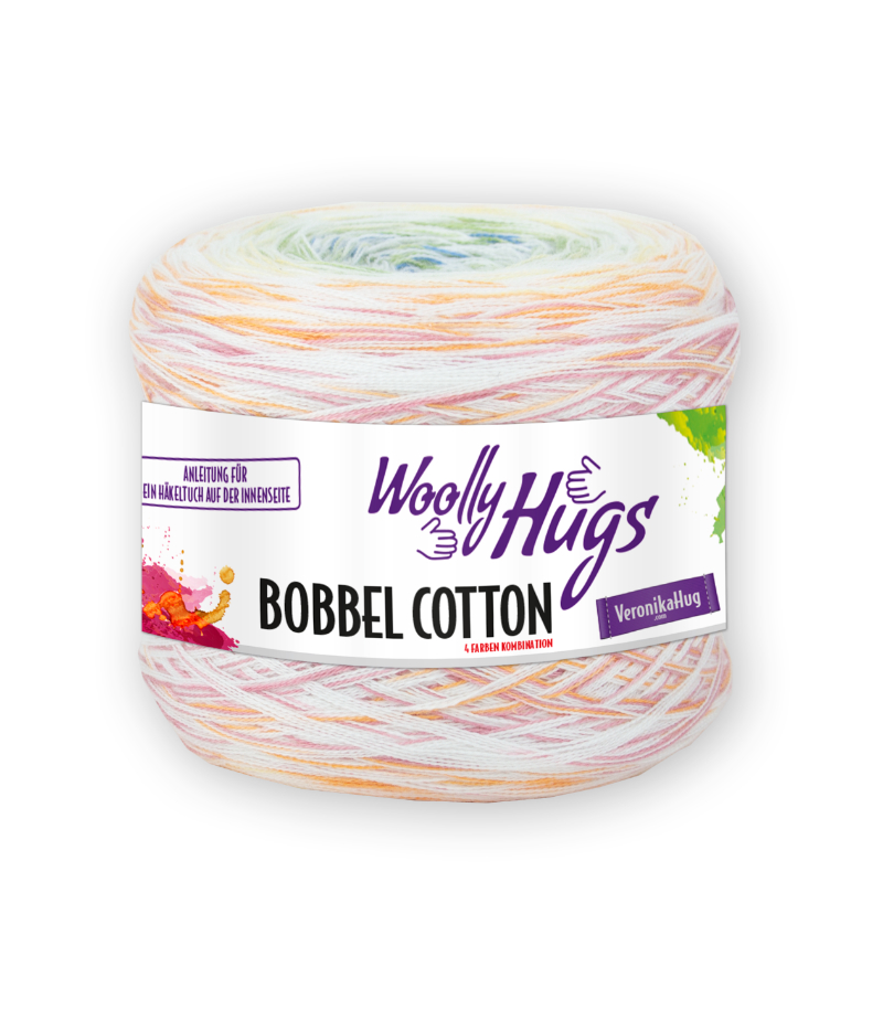 BOBBEL cotton 800m von Woolly Hugs 0042 - blau / grün / gelb pastell