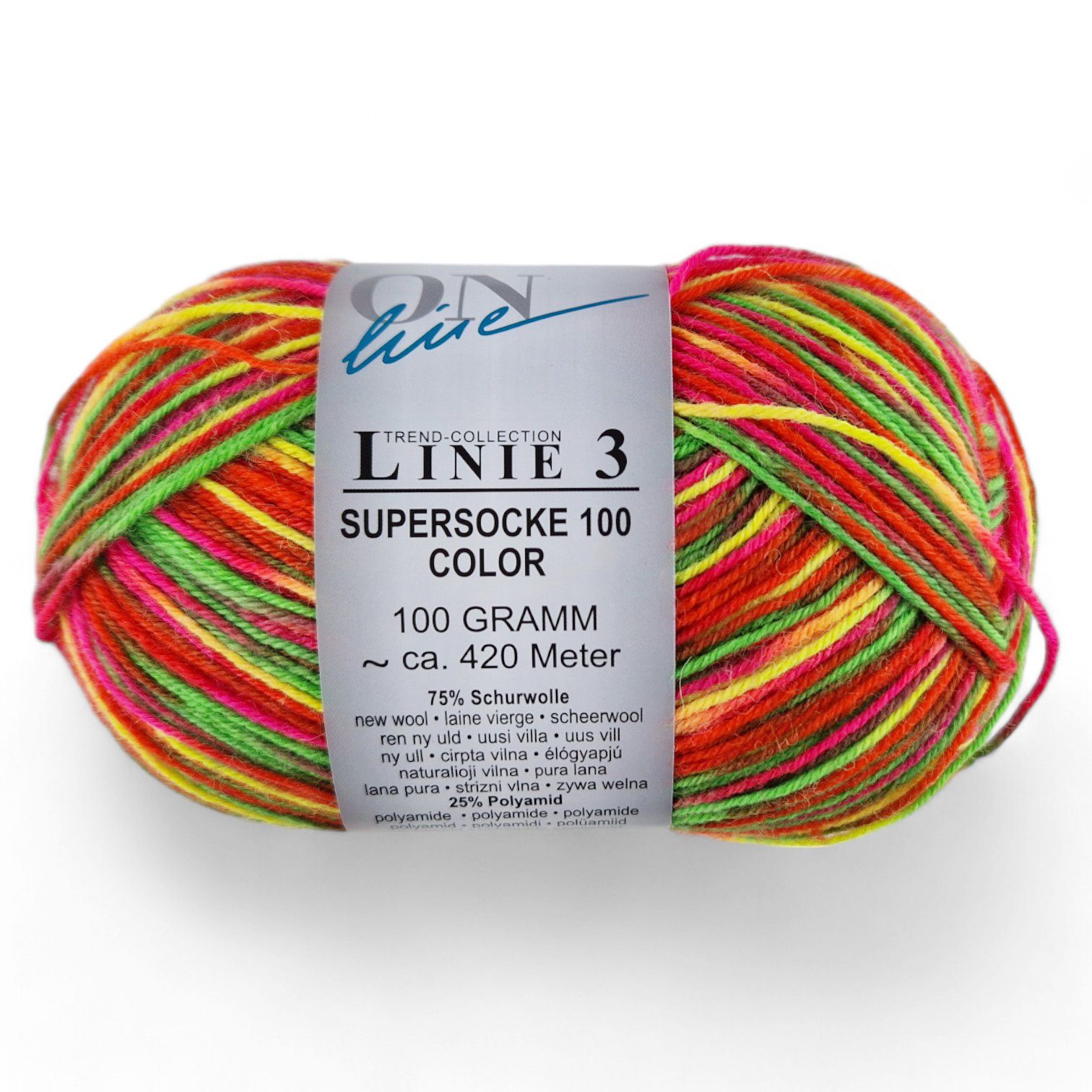 Supersocke 100 Linie 3 Color 4-fach von ONline