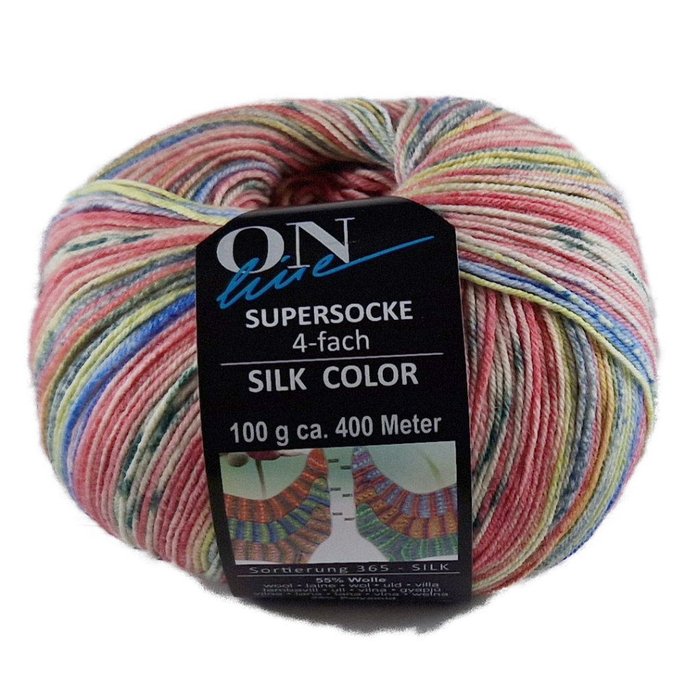 Supersocke 100 Silk Color, 4-fach von ONline Sort 365 - 3028